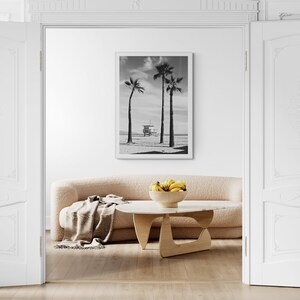 Lámina con palmeras de Venice Beach - Fotografía en blanco y negro de California enmarcada - Decoración costera para el hogar imagen 5