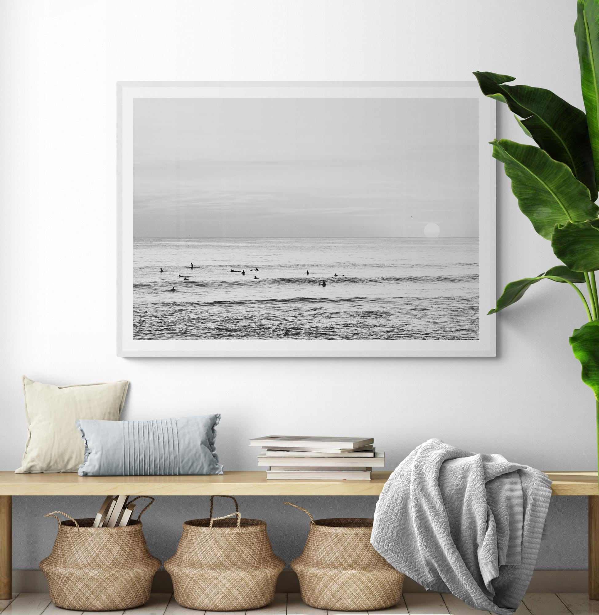 Fine Art Black and White Photography Ocean Surf Print - Framed Vintage ...