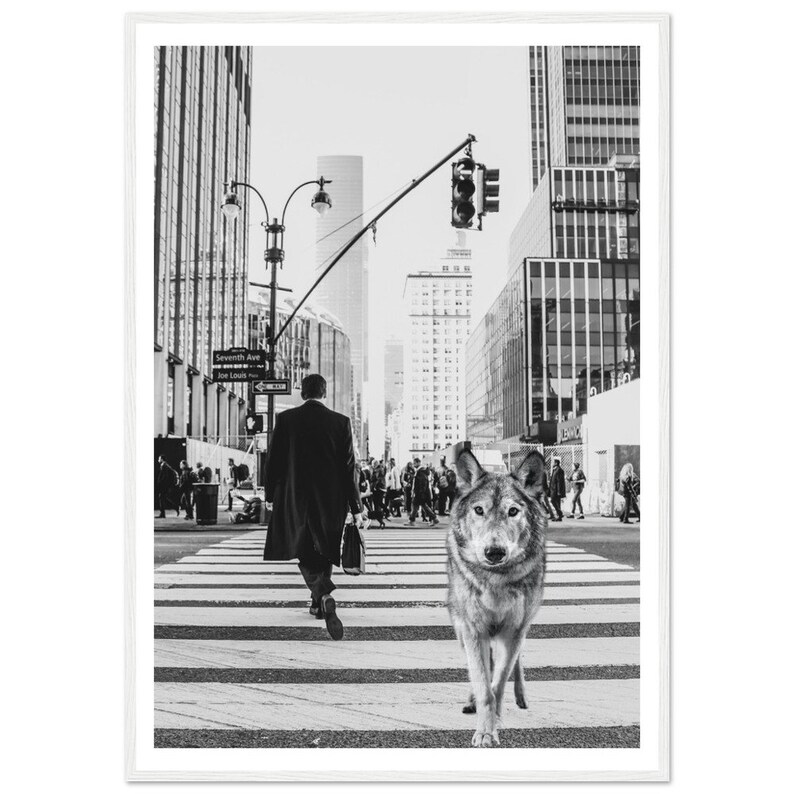 Fine Art Black and White New York Print - Wolf in New York Streets ...
