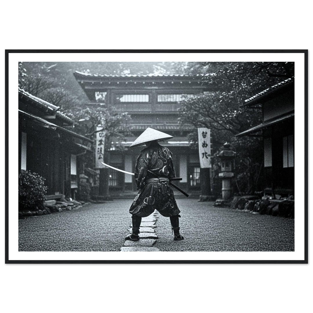 Fine Art Samurai Black and White Print - Samurai Warrior in Traditional ...