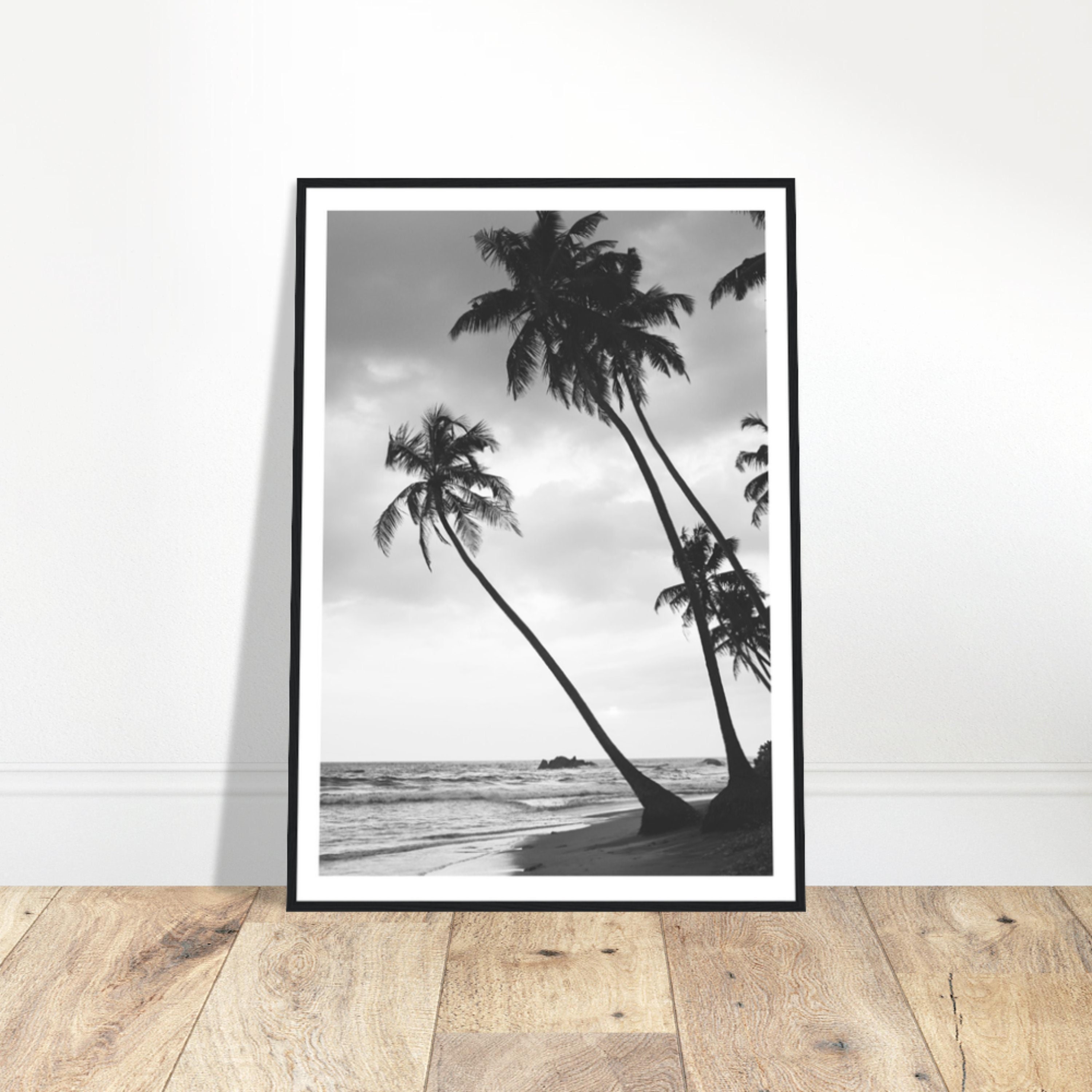Black and White Palm Trees Beach Print - Framed Coastal Photography ...