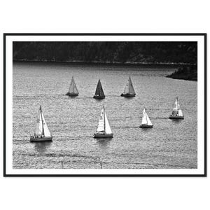 Fine Art Black and White Sailboat Print - Vintage Minimalist Sailboats ...