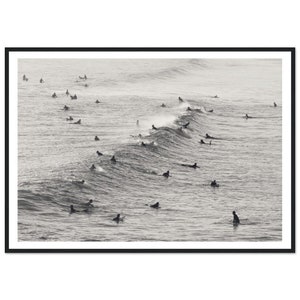 Fine Art Surf Black and White Photography Print - Coastal Wall Decor - Ocean Surfing Art - Framed Surfing Print
