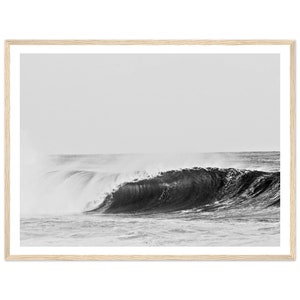 Framed Ocean Wave Print: Black and White Coastal Photography