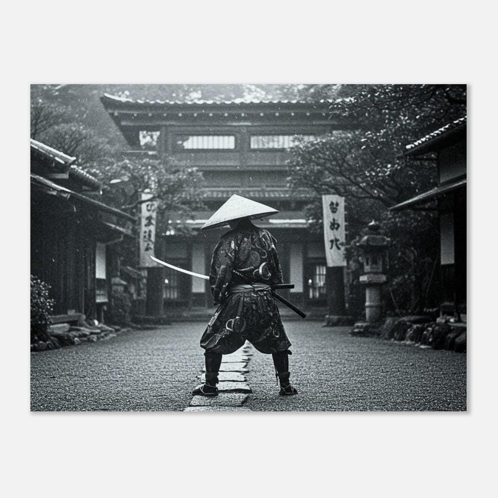 Fine Art Samurai Black and White Print - Samurai Warrior in Traditional ...