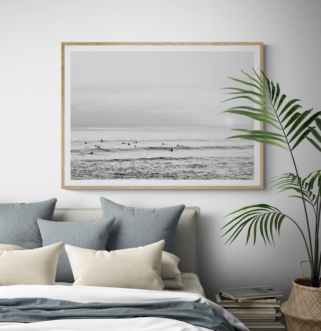 Fine Art Black and White Photography Ocean Surf Print - Framed Vintage ...