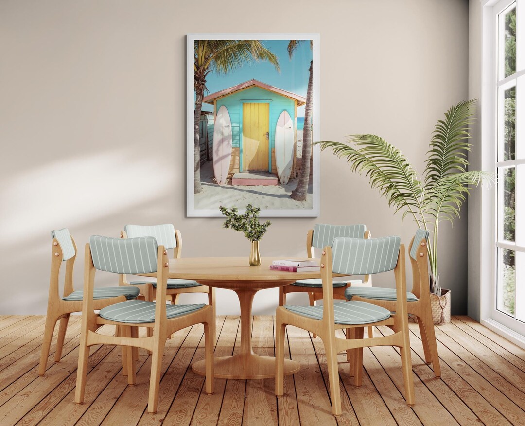 Fine Art Surf Beah Hut Print - Colorful Beach Hut With Surfboards ...