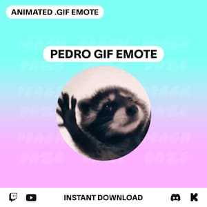 Pedro Raccoon Meme Animated GIF Emote: Twitch, Discord, YouTube (Digital Download)