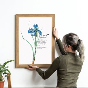 Download Wisdom Print. Your Personalized flower Strength print. Wild flower wisdom print Custom. home decor. Let your wisdom Bloom