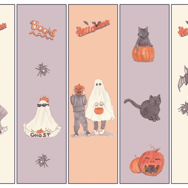 Set Segnalibri Cozy Halloween, Bookmarker for reading.