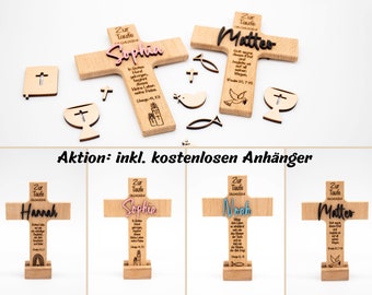 Taufkreuz aus Holz | Taufkreuz aus Eiche | Personalisierbar | Taufgeschenk | Taufkreuz mit Namen | Kruzifix aus Eiche | Kreuz aus Eiche
