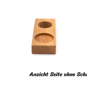 Eierbecher aus Holz Eierbecher aus Eiche Buche Eierbecher mit Schale aus Porzellan Ostern 2024 Eierbecher personalisierbar Gravur Bild 9