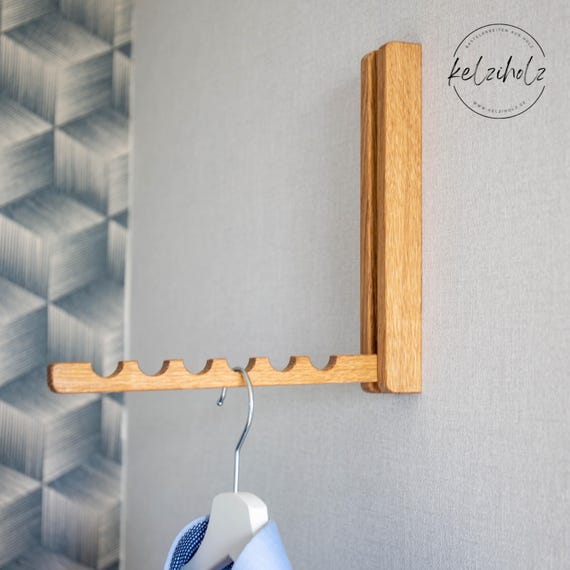 Kleiderständer Wandmontage | Kleiderständer Klappbar Aus Holz | Stiller Diener Aus Holz | Kleiderbutler | Mini-garderobe | Klapphaken
