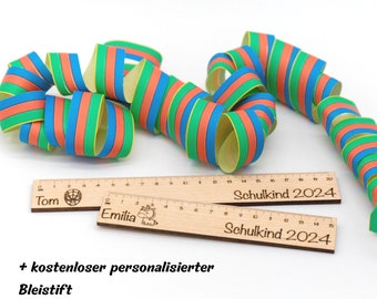 Personalisiertes Lineal aus Holz | Lineal 15 cm | Lineal 20 cm | Schulkind 2024 | Einschulung 2024 | Lineal aus Holz | Schultüte