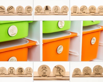 Trofast Holzschilder | Holzschild Trofast | Trofast Schilder | Holzschilder Spielzeugboxen | Kinderzimmer Organisation | Ikea Trofast