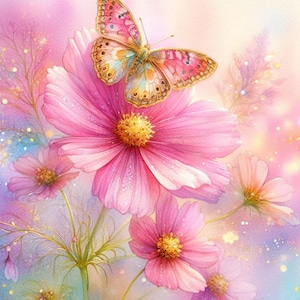 Hermoso fondo de papel digital de mariposa/Clipart de polilla/10 JPG de acuarela/Carta/Diario basura/Álbum de recortes/Creación de tarjetas/Imprimibles/Impresiones