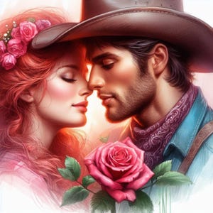 Pacchetto Clipart di Cowboy Romantici/10 JPG ad Acquerello/Junk Journal/Scrapbooking/Creazione di Biglietti/Carta Digitale/Stampabili/Arte Digitale/Scaricabili