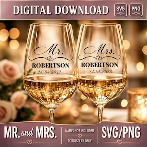 Mr. and Mrs Wedding SVG – Bride & Groom SVG Bundle,Honeymoon Clipart,Wedding Party Glasses, Shirt Designs,Sublimation Files,Instant Download