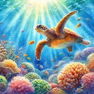 Bundle de cliparts tortue de mer côtière/10 JPG/Journal indésirable aquarelle/scrapbooking/fabrication de cartes/papier numérique/imprimés/art numérique/téléchargeable