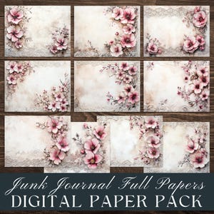 Junk Journal Pages Victorian lace/Shabby Chic Style/Digital Paper/Scrapbook Supplies/Background Pages/Printables/Decoupage/Weathered Wood 05