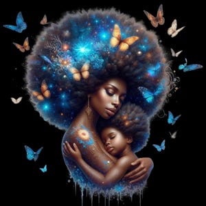 Belle maman noire png, cadeau pour la fête des mères, fête des mères, cadeau-fête des mères, clipart fête des mères, Clipart Png, T-shirt PNG, POD PNG,