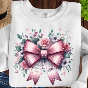 Coquette Png pour la fête des mères/Noeud papillon PNG/Noeud papillon floral PNG/Printemps png/Fête des mères PNG/Cadeau pour maman/Design par sublimation/Fichier numérique 01