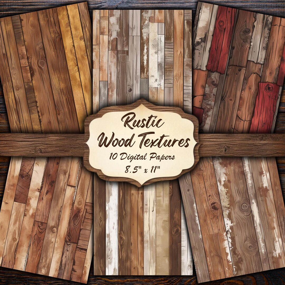 Rustic Wood Textures Digital Papers/10 Watercolour JPG Junk Journal ...