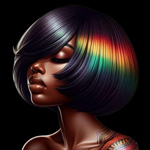 Cute Black girl clipart with big afro hairstyle, perfect for junk journal pages, DIY crafts, and digital collage.
