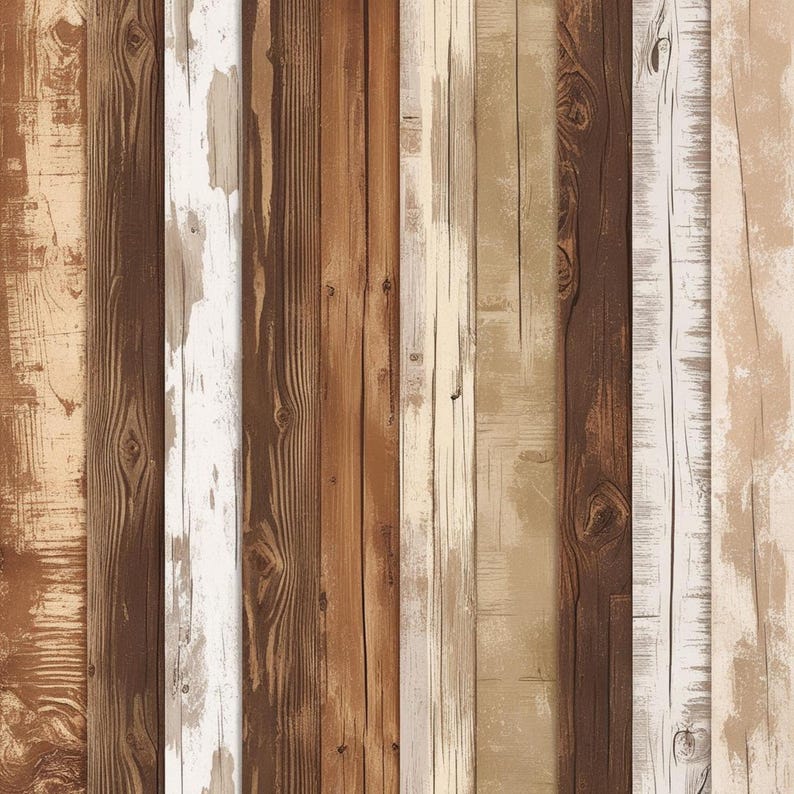 Rustic Wood Textures Digital Papers/10 Watercolour JPG Junk Journal ...