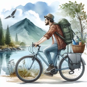 Mann Radfahren Clipart Bundle/12 Higt Res Aquarell männlich Radfahrer JPG/Junk Journal/Scrapbooking/Kartenherstellung/Digitaldruckpapier/Printables