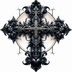 Gothic Cross BUNDLE clipart, watercolor goth clip art PNG, halloween and horror, black cross, spooky, scary, victorian, printable graphics