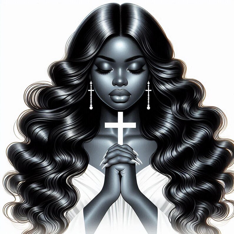 African American prayer clipart bundle for planners and scrapbooking