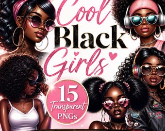 Black Woman PNG Bundle, Afro Female Portrait Clipart, Melanin PNG, Black Girl Magic, Transparent PNGs for Sublimation Crafts