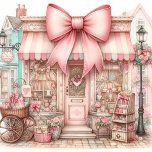 Shabby Chic Bow Store Clip Art Bundle 10 Watercolour JPG Junk Journal Scrapbook paper Card Making Digital Prints Tag Creation coquette page