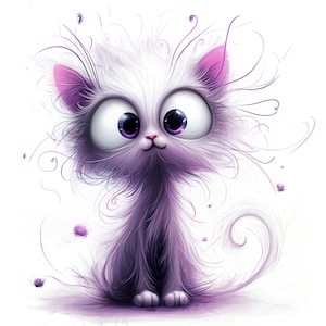 Bundle de clipart chat énervé, 10 fichiers JPG de haute qualité, chat drôle, clipart aquarelle, indésirable Journal de scrapbooking fabrication de cartes en téléchargement numérique 02