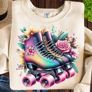 Glitzer Rollschuhe Clipart Png, Sublimationsdesign, High Heels Png, trendige Png, T-Shirt-Design, Sweatshirt Png, Sofortiger Download Png, DTF