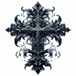 Gothic Cross BUNDLE clipart, watercolor goth clip art PNG, halloween and horror, black cross, spooky, scary, victorian, printable graphics