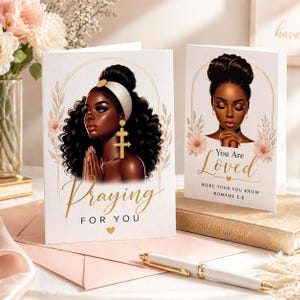 Black Girl Praying Clipart Bundle PNG – African American Faith Prayer Woman Art for Christian Planners, Journals, Devotionals & Scrapbook image 3