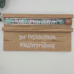 Wunscherfüller Meisterprüfung * Geschenk zur bestandenen Prüfung* Geldgeschenk * Gutscheinverpackung  * Reagenzglas Verpackung  *