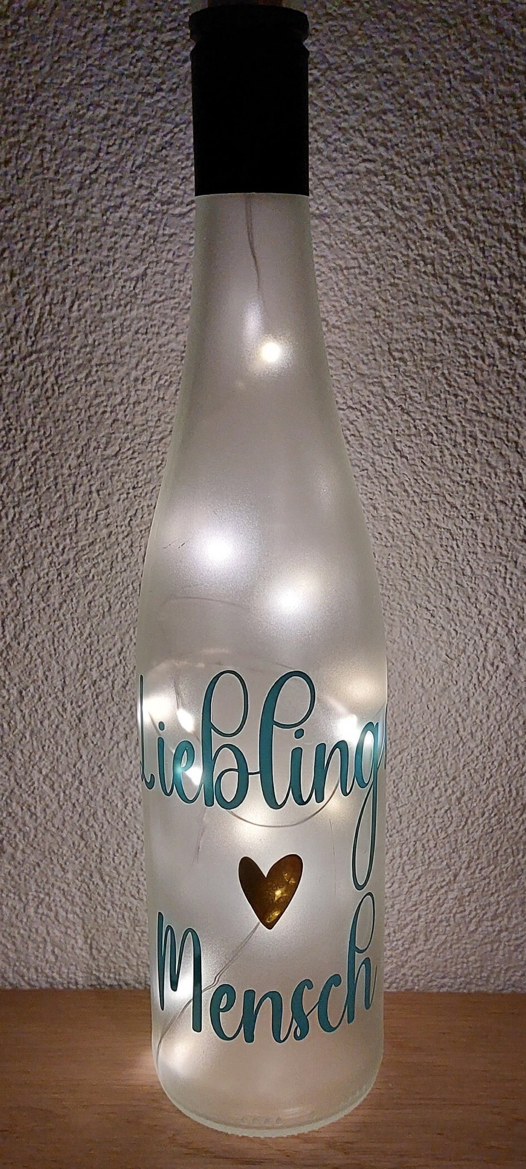 Lichtflasche / Leuchtflasche Mit Spruch Lieblingsmensch Etsy
