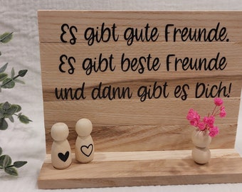 Geschenk Freundin * Freundschaft * Aufsteller mit Spruch Freunde * Mitbringsel * Beste Freunde * Deko Klötzchen