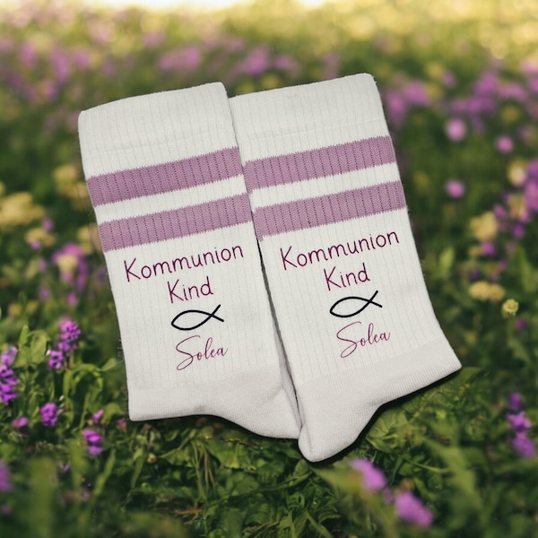 Calcetines de Primera Comunión personalizados para niños/niñas * Niño de Primera Comunión * Calcetines deportivos * Calcetines de tenis * Regalo de Primera Comunión *
