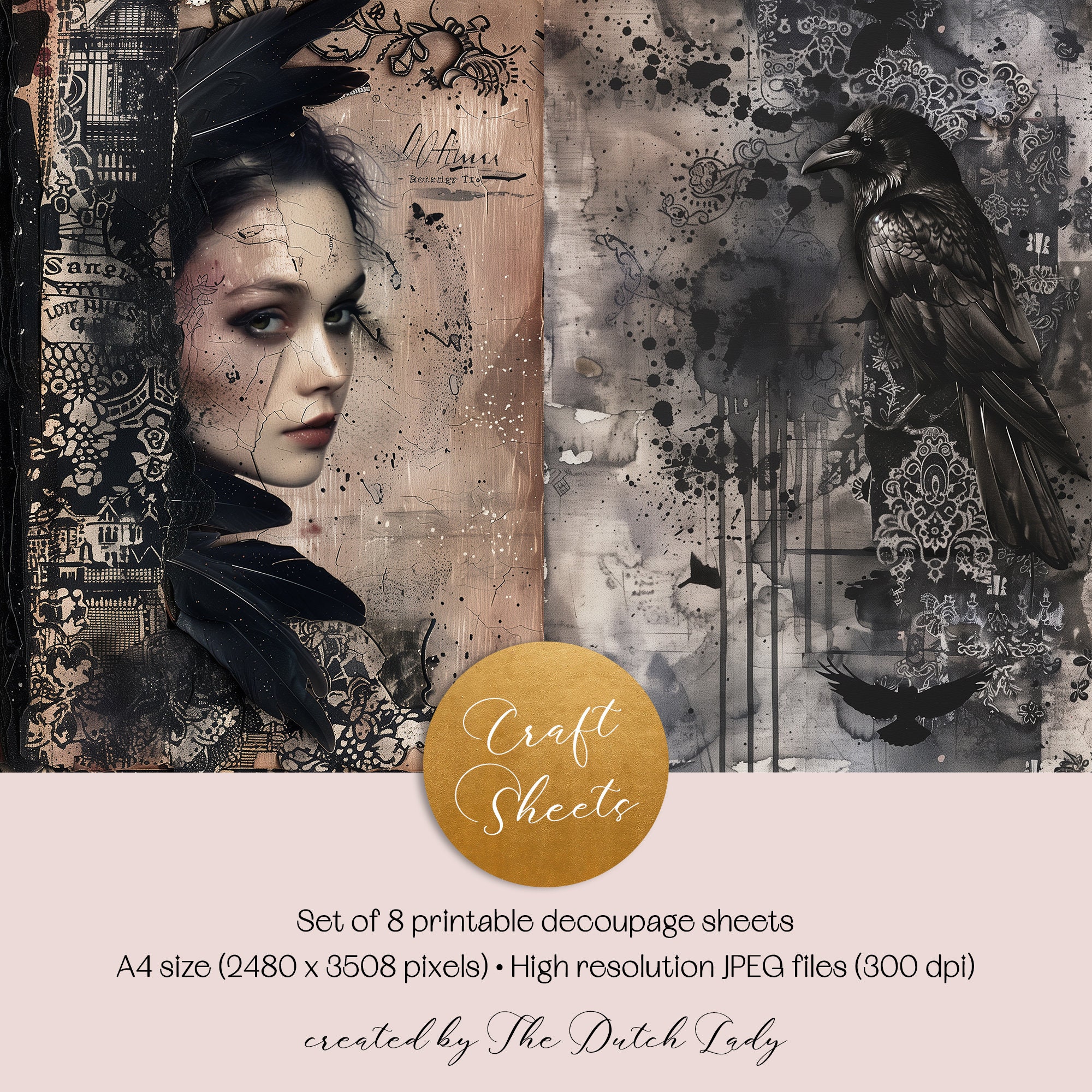 Victorian Gothic PRINTABLE Journal Paper Pack, Digital Scrapbook Papers ...