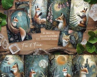 Fox & Fern Art Prints: Victorian Woodland Postcard Set (Digital Download)