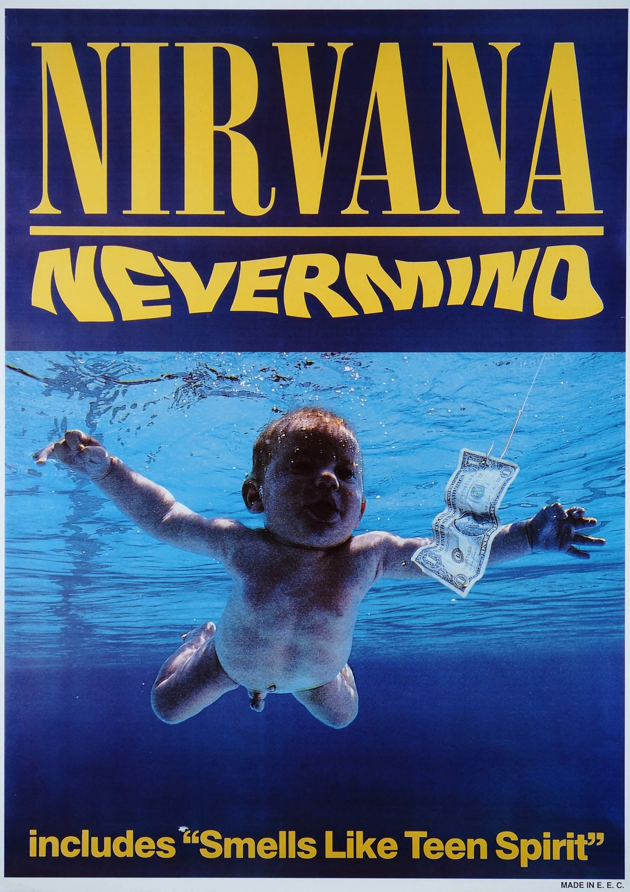 Nirvana Nevermind Vintage Poster Kurt Cobain Grunge Rock Seattle Music ...