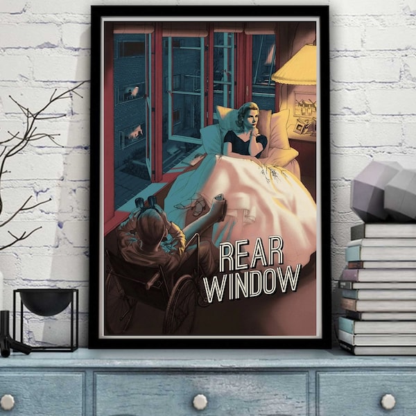 Rear Window Alfred Hitchcock Spy Murder Movie Super Original Print Wall Decor Gift For Him Her Boy Room Men Cave Alternative Poster Print