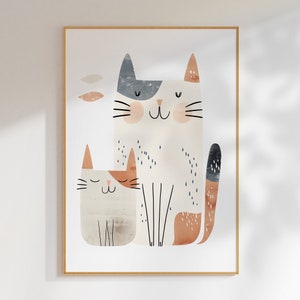 Cat Poster For Nursery, Animal Nursery Decor, Animal Artwork For Nursery, Animal Canvas For Nursery, Animal Nursery Pictures