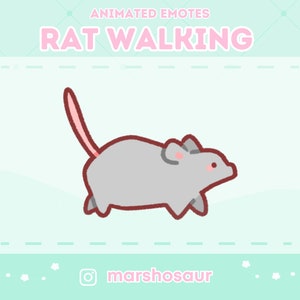 Rat Animated Emote Walking | Cute Emotes for Twitch streamers, Discord, Kick & Youtube | Mouse, Memes, Mouse, Mice, Rats, Funny, Kawaii