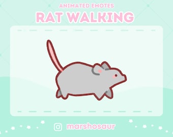 Rat Animated Emote Walking | Cute Emotes for Twitch streamers, Discord, Kick & Youtube | Mouse, Memes, Mouse, Mice, Rats, Funny, Kawaii
