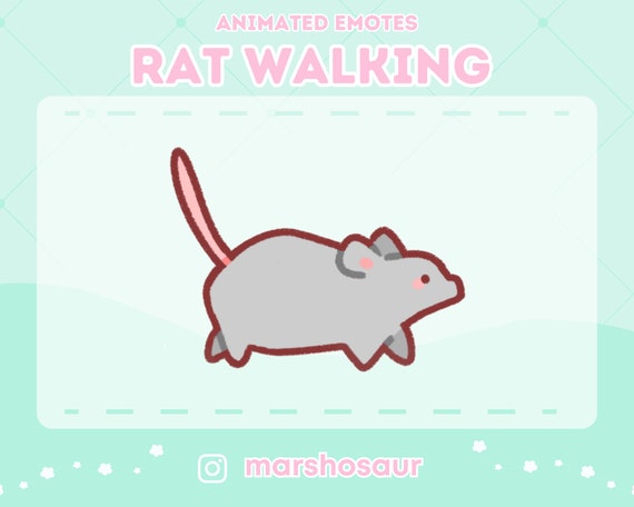 Rat Animated Emote Walking | Cute Emotes for Twitch streamers, Discord, Kick & Youtube | Mouse, Memes, Mouse, Mice, Rats, Funny, Kawaii